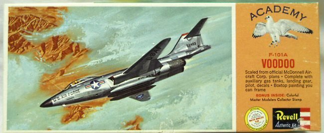 Revell 1/75 Mc Donnell F-101A Voodoo With Stamp - Master Modelers Club / Academy Issue, H128-79 plastic model kit
